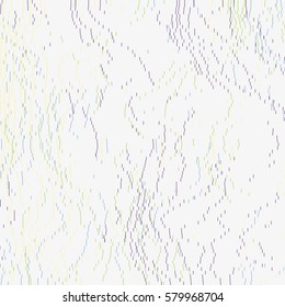 Contemporary abstract vector background. Fluctuations of glitched digital data. Illustration in soft colors. Array of short dashes. Element of design.