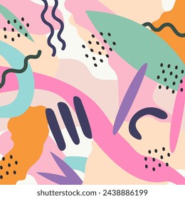 Contemporary abstract vector design. Hand drawn shapes and figures