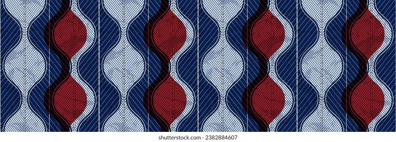 Contemporary African Tribal Abstract Textile Art, Vibrant Colors for Inspire Modern Fashion Statements and Ethnic Cultural Fusion Patterns,  Straight lines and Curves Design