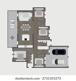 Contemporary Architecture Floor Plan Vector