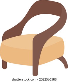 Contemporary armchair semi flat color vector object. Modern furniture. Full sized item on white. Living room chair isolated modern cartoon style illustration for graphic design and animation