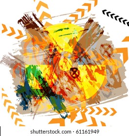 Contemporary Art abstract grunge atomic background