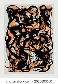 Contemporary art abstract original composition - - vector illustration