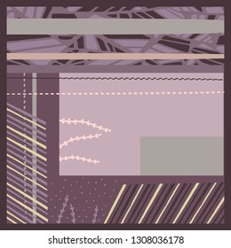 Contemporary art abstract scarf pattern with lines