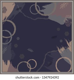 Contemporary art abstract scarf pattern with circles for hijab design