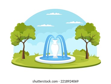 Contemporary Art Abstract Sculptures of Performance Standing in Exposition Hall or Museum on Flat Cartoon Hand Drawn Templates Illustration