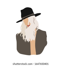 Contemporary Art. Abstract women illustration in vector. Feminism. Сreated for bags, cards, posts, banners, clothes, emblems.