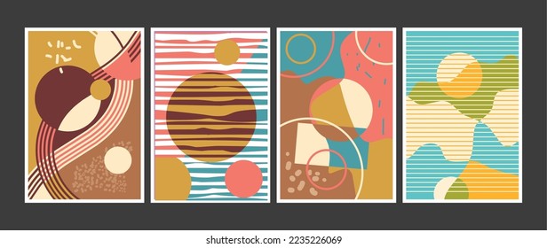 Contemporary Art Background Geometric Abstract Patterns with Organic Shapes