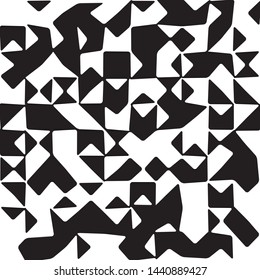 Contemporary Art Black and White Abstraction, Chess Absract Design Concept, Champion Monochrome Geometric Squares Pattern, Checkered Repeat Tiles, Square Minimal Chequered Texture 
