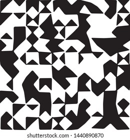Contemporary Art Black and White Abstraction, Chess Absract Design Concept, Champion Monochrome Geometric Squares Pattern, Checkered Repeat Tiles, Square Minimal Chequered Texture 
