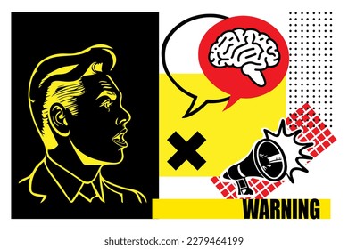 Contemporary art collage. Imagination and creativity concept. Symbol of psychology, philosophy, education.
