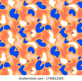 Collage de arte contemporáneo con formas abstractas multicolor. Patrón vectorial sin fisuras con elementos de corte escandinavos modernos.