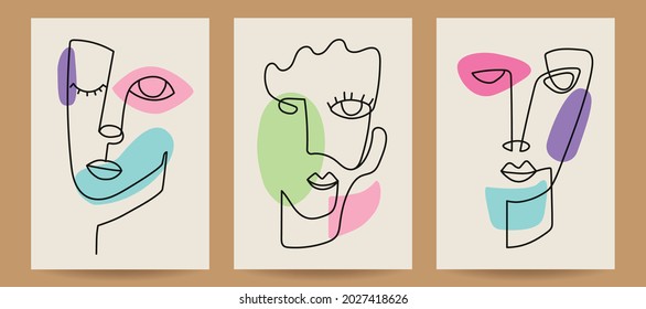 Conjunto de portadas de arte contemporáneo. Ilustración vectorial moderna.