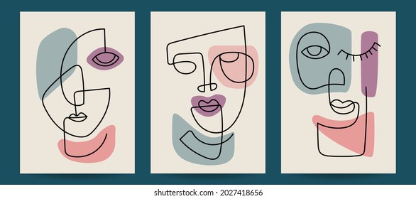 Contemporary art cover set. Vector modern illustration.