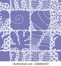 Contemporary art with creative shapes, seamless pattern, 	billowy figures