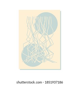 Contemporary art design. Bauhaus concept card. Vector. Minimalist retro design. Primitive geometric shapes.