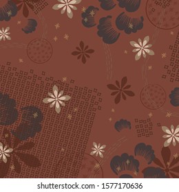 Contemporary art design for scarf pattern. Hijab motif
