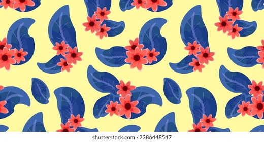 Contemporary art of floral pattern. Simple floral seamless pattern. Fill pattern on swatches