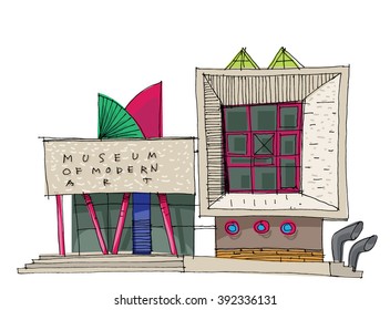 contemporary art museum - cartoon