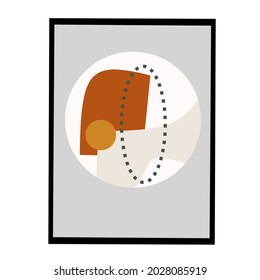 contemporary art poster in pastel colors. Abstract geometric elements and strokes,geometric shapes Great design for social media, postcards, prints.