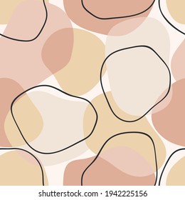 Contemporary art seamless pattern with abstract shapes. Line art. Modern design for paper, cover, fabric, interior decor and other use.