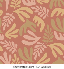 Contemporary art seamless pattern with abstract plants. Modern design for paper, cover, fabric, interior decor and other use.