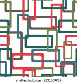 Contemporary art seamless pattern background.  Colorful overlapping squares and rectangles.