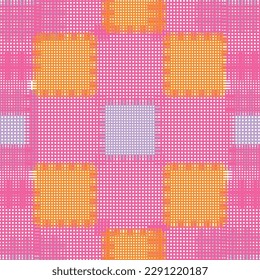 Contemporary art seamless pattern background. Abstract grunge square geometric shapes.