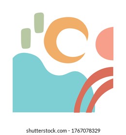 contemporary art work hand draw style icon vector illustration design