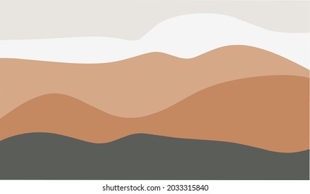 contemporary artistic abstract aesthetic mountains background illustration