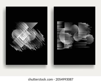 Contemporary background composition with fast lines .Modern minimal design .Linear  design .Black and white pattern .Trendy abstract background . Geometric speed lines  .Vector illustration.
