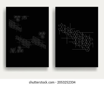 Composición de fondo contemporánea .Afiches modernos y mínimos .Diseño lineal .Patrón blanco y negro .Fondo abstracto moderno . Formas geométricas .Ilustración vectorial.
