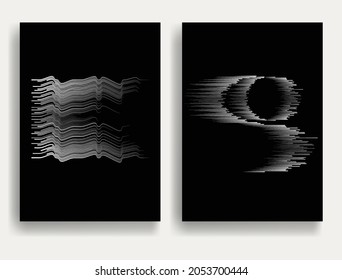 Contemporary background composition .Modern minimal posters .Linear  design .Black and white pattern .Trendy abstract background . Geometric shapes  .Vector illustration.