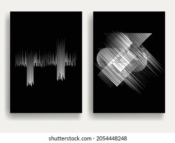 Contemporary background composition .Modern minimal design .Linear  design .Black and white pattern .Trendy abstract background . Geometric shapes  .Vector illustration.