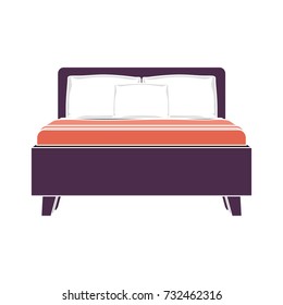 contemporary bed isolated icon