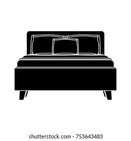 contemporary bed isolated icon