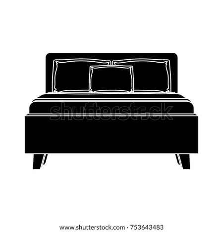 contemporary bed isolated icon
