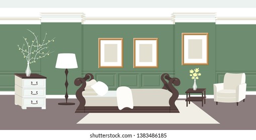 contemporary bedroom interior empty no people home modern apartment design living room with bed and furniture flat horizontal