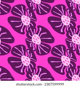 Contemporary big bud flower seamless pattern. Cute stylized flowers background. For fabric design, textile print, wrapping paper, cover. Vector illustration