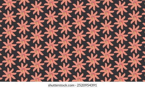 Contemporary Black and Coral Floral Pattern, Modern Textile Design, Seamless Background for Fabric and Wallpapers, Chic Home Decor, Fashion and Artistic Inspiration