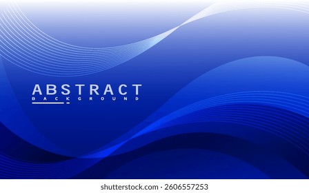 Contemporary Blue Abstract Composition with Fluid Lines and Gradients for Modern Digital Artwork or Artistic Presentation Backdrop with Elegant Design