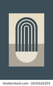 Contemporary bohemian wall art featuring bold geometric shapes and clean line patterns in muted tones