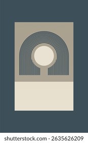Contemporary bohemian wall art featuring bold geometric shapes and clean line patterns in muted tones