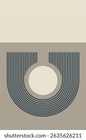 Contemporary bohemian wall art featuring bold geometric shapes and clean line patterns in muted tones