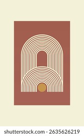 Contemporary bohemian wall art featuring bold geometric shapes and clean line patterns in muted tones
