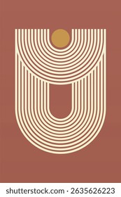 Contemporary bohemian wall art featuring bold geometric shapes and clean line patterns in muted tones