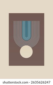 Contemporary bohemian wall art featuring bold geometric shapes and clean line patterns in muted tones