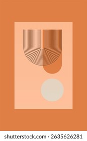 Contemporary bohemian wall art featuring bold geometric shapes and clean line patterns in muted tones