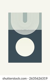 Contemporary bohemian wall art featuring bold geometric shapes and clean line patterns in muted tones