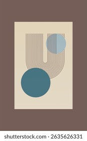 Contemporary bohemian wall art featuring bold geometric shapes and clean line patterns in muted tones